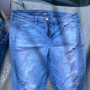 American Eagle Outfitters Blue Boyfriend Jeans Distressed